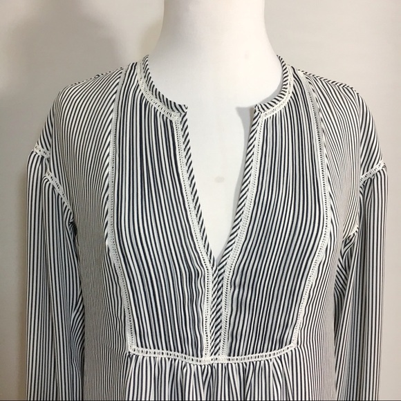 BANANA REPUBLIC Stripped V Neck Dress Size S - Picture 4 of 8